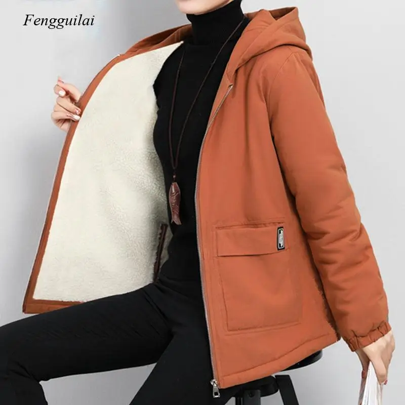 Women Winter Coat New Korean Large Size Loose Hooded Jacket Autumn Casual Plus Velvet Female Windbreaker  6XL