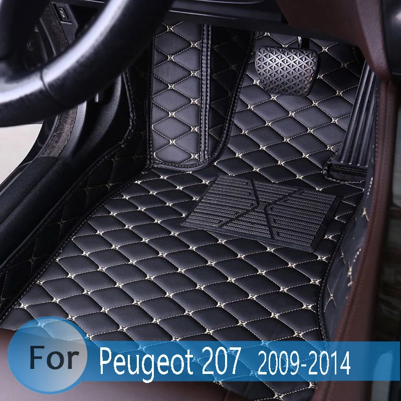 

Car Floor Mats For Peugeot 207 2014 2013 2012 2011 2010 2009 Interior Accessory Custom Waterproof Car-styling Covers Lines Pads