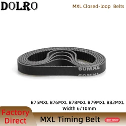MXL 타이밍 벨트 B75 B76 B78 B79 B82 너비 6/10mm 톱니 75 76 78 79 82 동기식 벨트, 60MXL 61MXL 62MXL 63MXL 65MXL 5/10 개