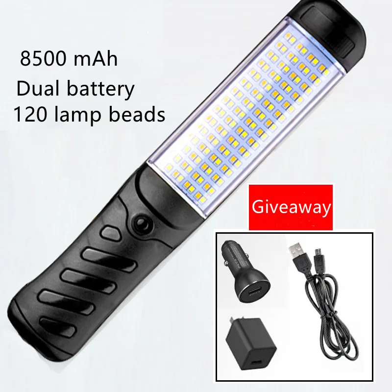 Portable LED Emergency Safety Work Light 12W 88leds Magnetic Flashlight With Hook Car Inspection Repair Handheld Work Lamp