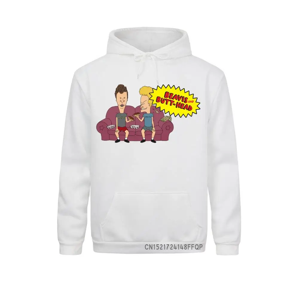 

Man Homme Print Fashion Beavis And Butthead Funny Pullover Hoodies Pocket Premium Casual White Sweatshirt Men's Streetwear