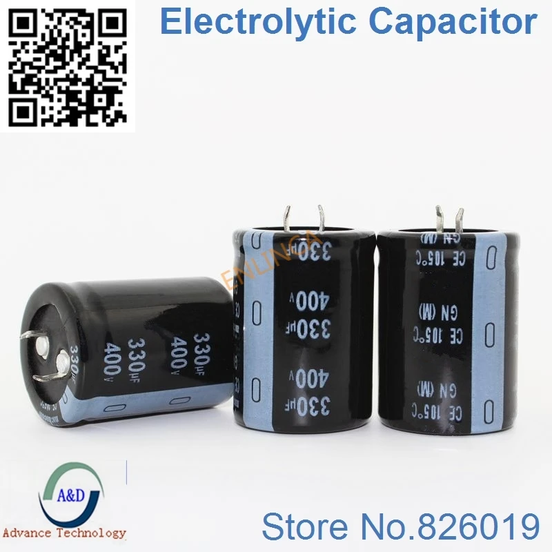 

2pcs/lot 400v 330uf Radial DIP Aluminum Electrolytic Capacitors size 30*40 330uf 400v Tolerance 20%