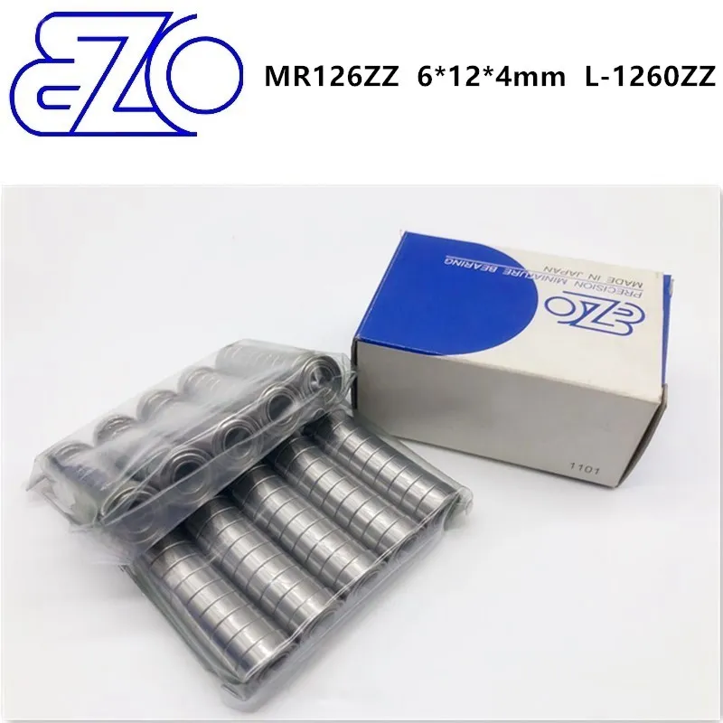 

10pcs/50pcs Japan EZO bearing MR126ZZ L-1260ZZ 6*12*4mm precision miniature bearings MR126 MR126Z 6x12x4 mm