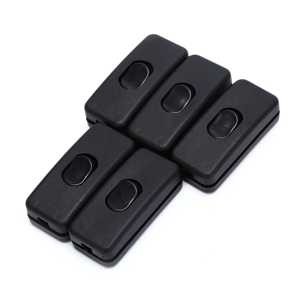 5 Stks/partij 60Mm * 13.5Mm * 25Mm Op/Off Inline Switch Black Inline Tafellamp Bureau licht Snoer Kabel Switch 110-250V Hoge Kwaliteit