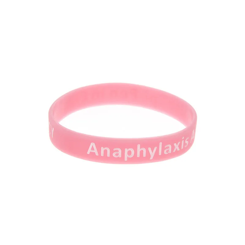 Fashion Anaphylaxis Alert warning language silicone bracelet soft bracelet for nam and women jewelry  hot sale