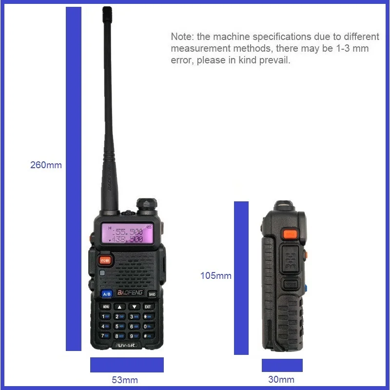 Imagem -04 - Walkie Talkie Estação de Rádio Dual Band Ham Transceiver hf Rádio Scanner Amador Uv-5r Long Range uv 5r 8w Baofeng-uv5r