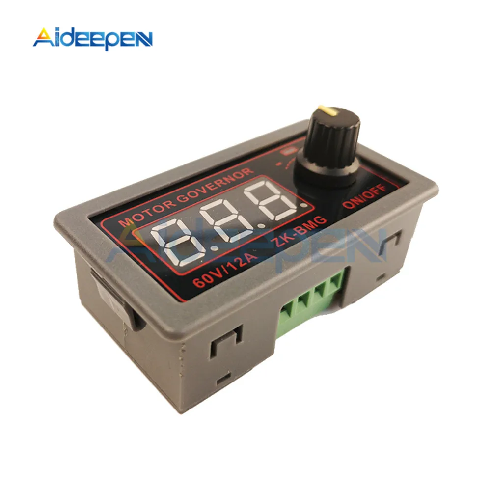 

DC 9-60V 500W Digital PWM DC Motor Governor Controller Adjustable Frequency Duty Cycle Upper Lower with Switch Dual MOS Driver
