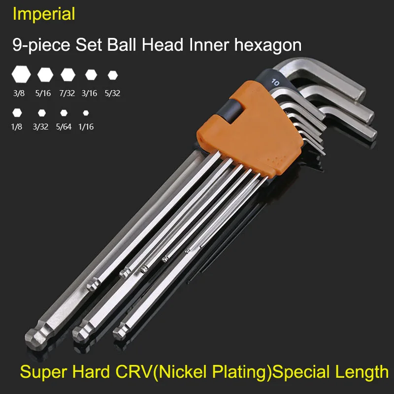 Inch Inner Hexagon Wrench Set Screwdriver Set  Inner Hex Screw  Wrench Special Medium Length Arm Tool Set