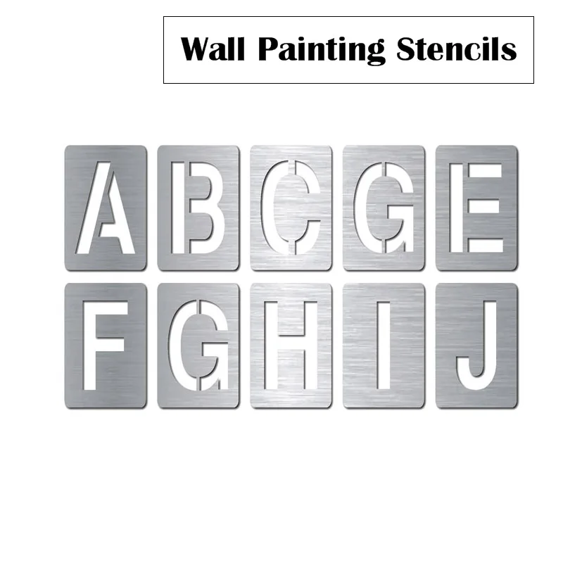 80mm Stainless Steel Wall Stencils Engraving Painting Numbers Letters Spray Paint Templates Moulds Paint Mark Signs For Mailbox