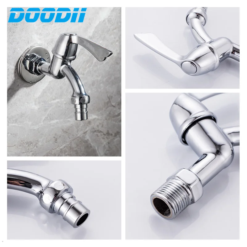 Doodii Outdoor Garden Faucet Wall Mounted Washing Machine /mop Tap Faucet Zinc alloy Bibcock Torneira parede Free Shipping