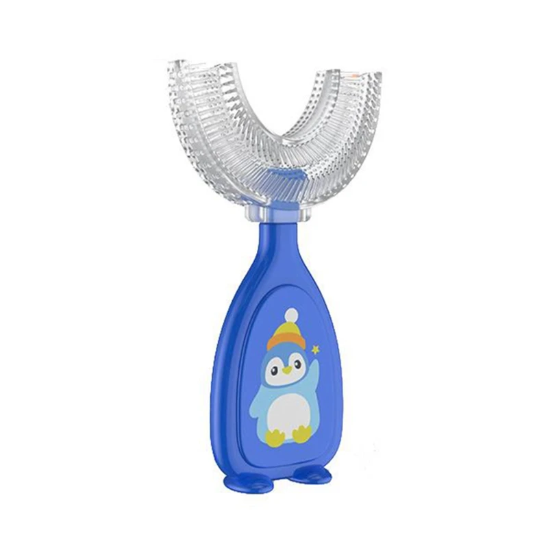 Children U Shape Toothbrush Soft Silicone Training Teeth Cleaning Whole Mouth Teethbrushes for 2-12 Years Kids