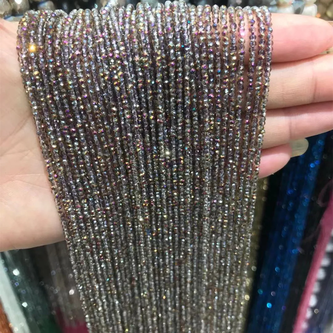 1x2mm 220 stücke AB Farbe Glänzende Kristall Glas Perlen Facettierte Glas Rondel Spacer Rocailles Für Schmuck Machen DIY Erkenntnisse Großhandel – Detail 7
