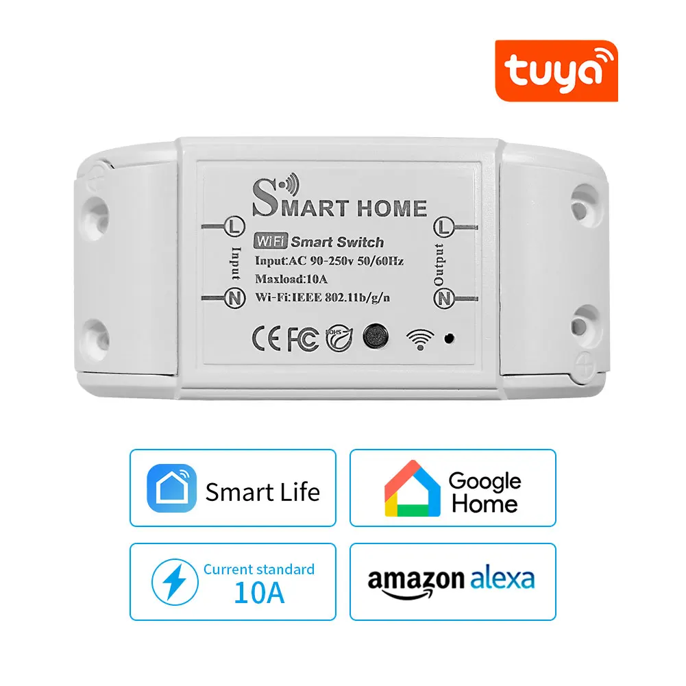 CBE DIY Smart Home Switch Wifi Remote Control Switch Universal Breaker Timer Works with Alexa Google Home Smart Life Tuya APP