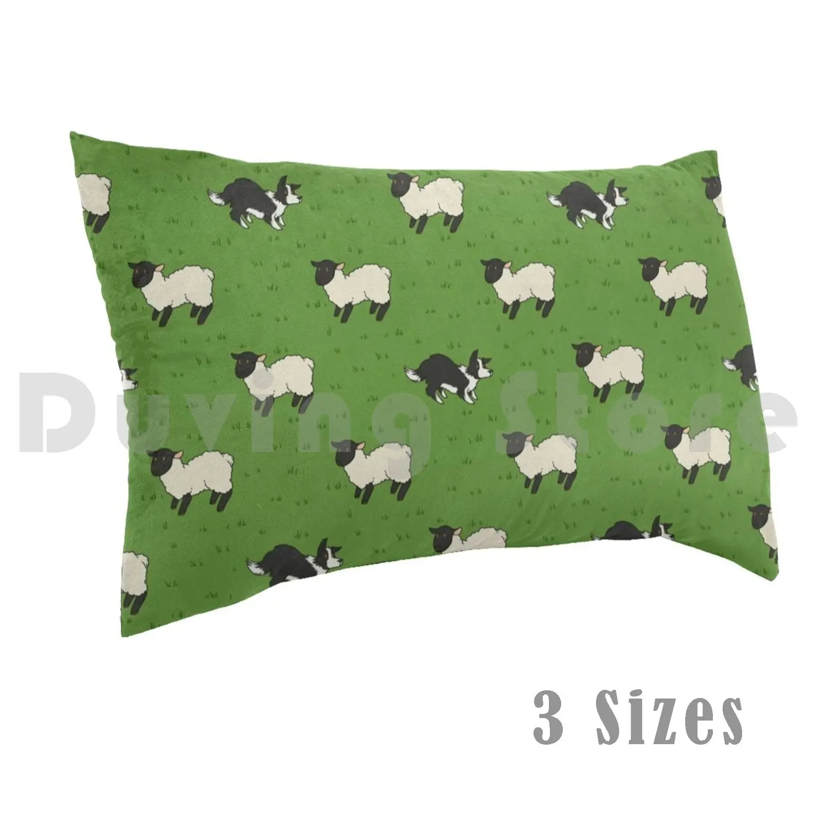 Come Bye-B&w Dog And Black Sheep Pillow case 37 Sheepdog Border Collie Border Collies Herding