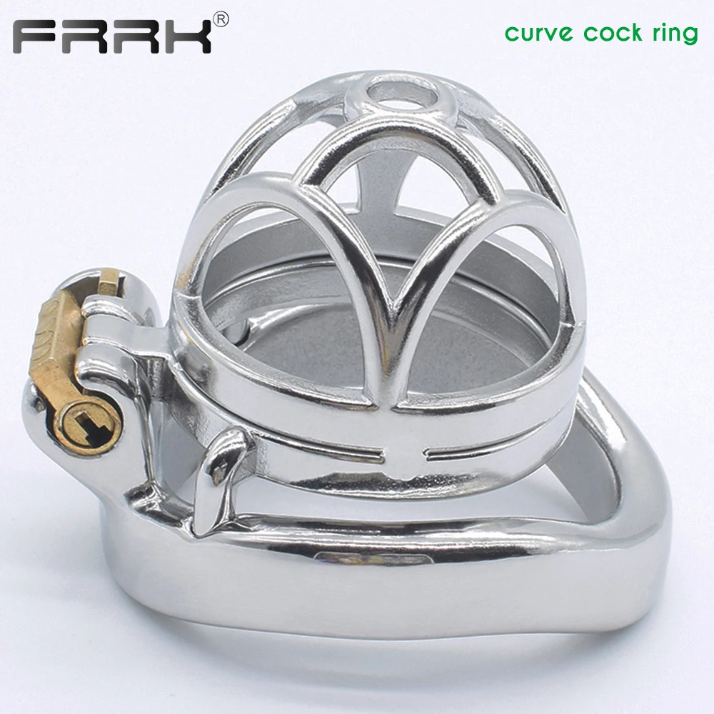 FRRK Diamond Maen\'s Chastity Device for Male Cock Cage Small Penis Rings Sexual Toys Shop Stainless Steel BDSM Bondge Belt