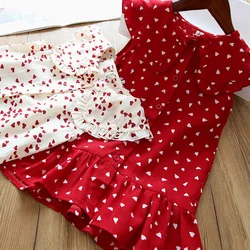 2021 2-7Y Kids Girls Dress Summer Girls Sleeveless Chiffon Polka Dot Dress Princess Dress For Girl Children Clothing