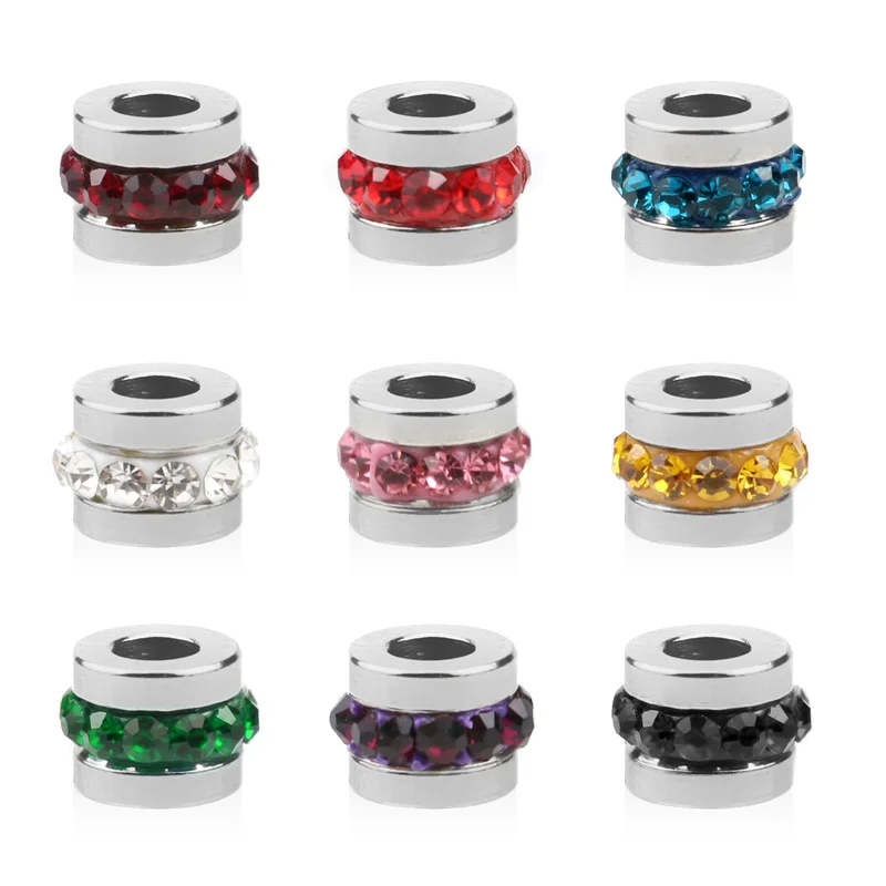 10pcs lot Hole 3mm Stainless Steel Bead Charms Zircon DIY Charm for Jewelry Making Accessories Supplies Bulk Items Wholesale