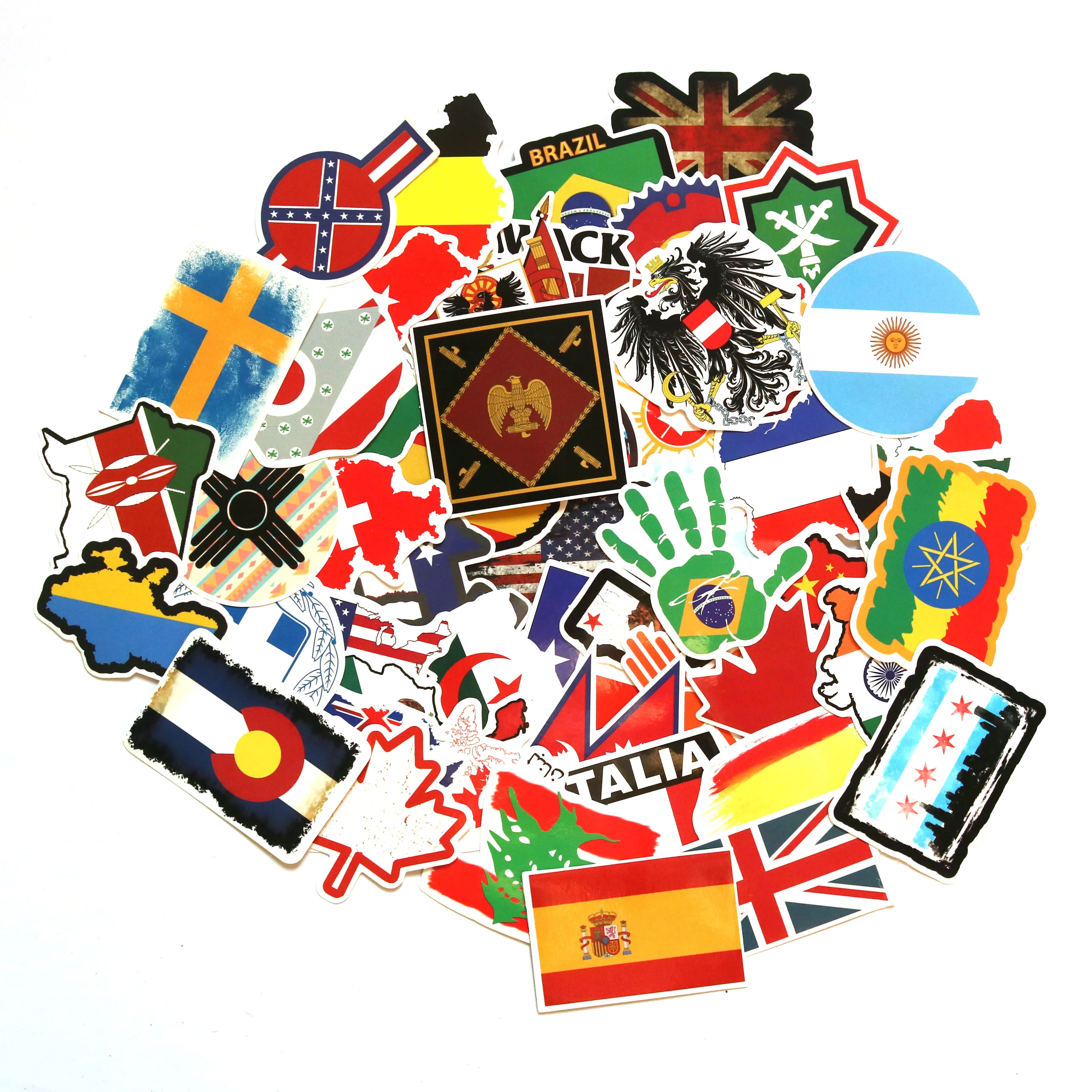 10/30/52PCS National Flags Stickers For Waterproof Decal Laptop Motorcycle Luggage Snowboard Fridge Phone Car Sticker