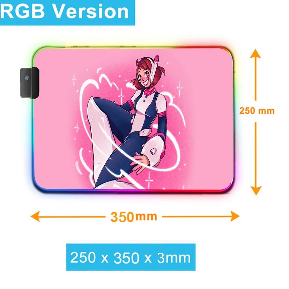 Anime Girl Multi-interface Large RGB Gaming Mouse Pad Kawaii Pink Four USB Docking Dock USB HUB Typec Interface Gamer Desk Mat