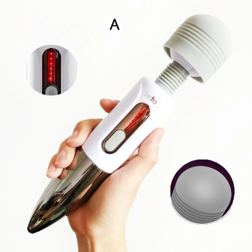 Leten Powerful AV Stick Vibrator Huge Head Magic Wand for Female Orgasm, Nipple Clitoris Stimulator Sex Toys for Woman