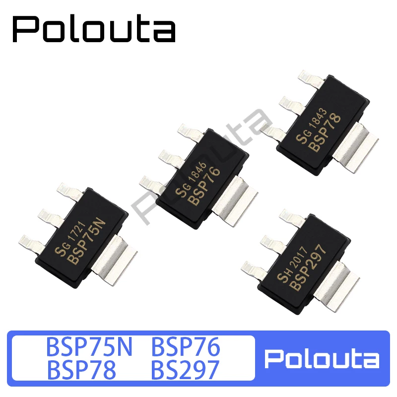 10 Pcs/Set Polouta BSP78 PG-SOT223-4 SMD Transistor Field Effect Tube Triodes Electric Acoustic Components Kits Arduino Nano