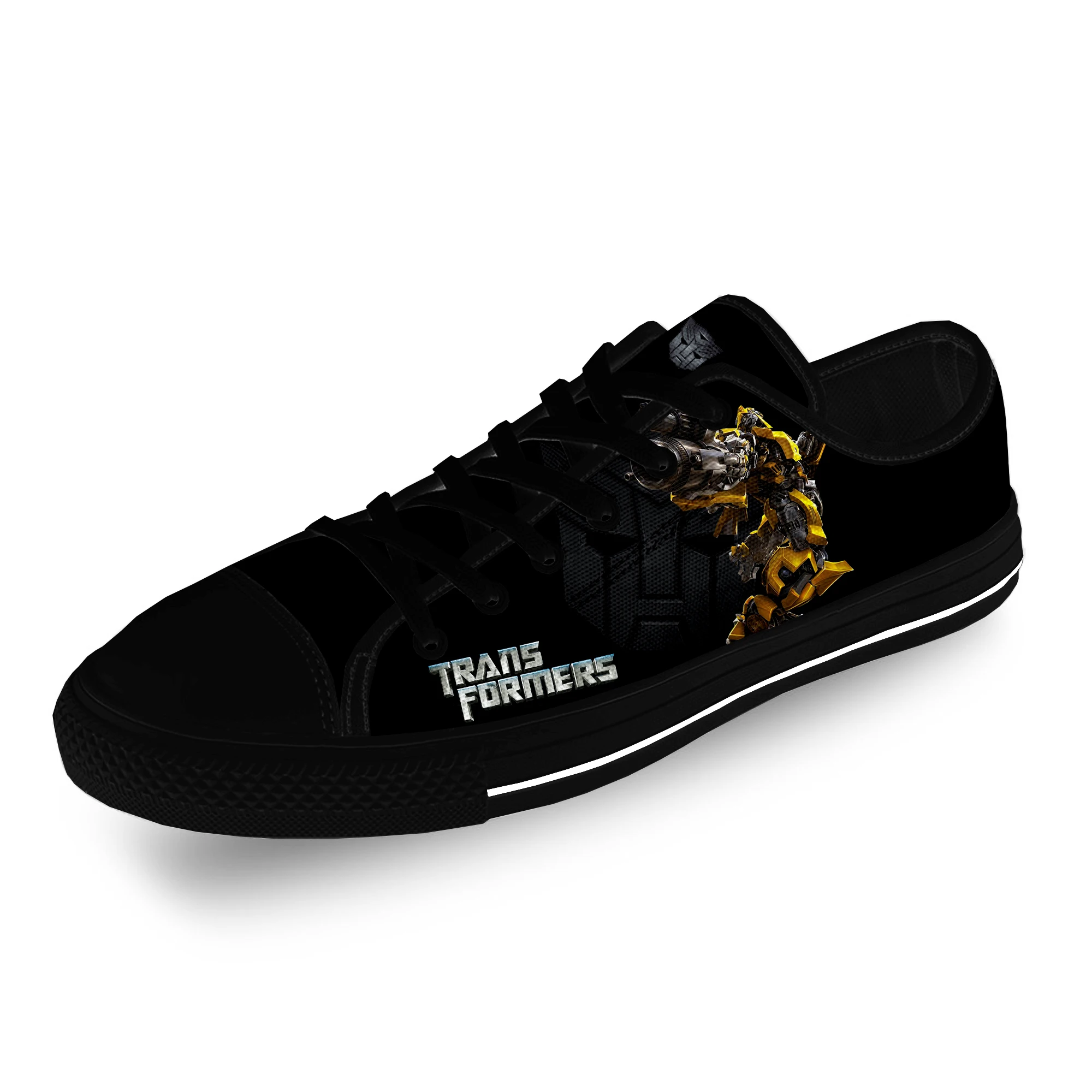 Movie Bumblebee Transformer Anime Casual Cloth Fashion 3D Print Low Top Canvas Shoes Men Women Lightweight Breathable Sneakers