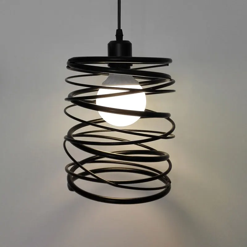 Retro minimalism LED E27 whirlwind Pendant light Home improvement Electroplated Iron simple decoration Pendant lamp