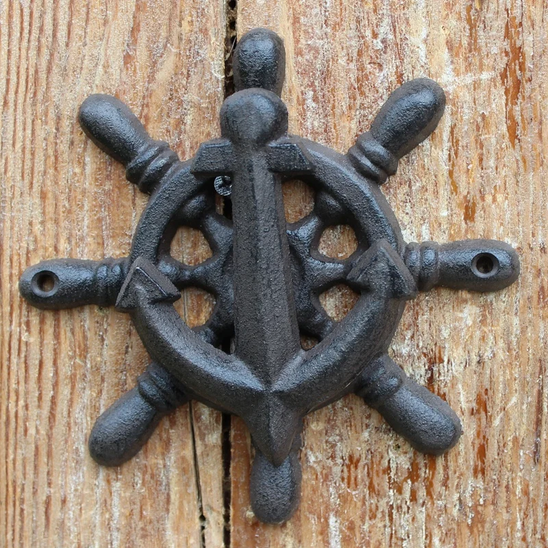 

European Style Cast Iron Crafts Retro Door Knocking Antique Door Handle Courtyard Home Wall Decoration Rudder