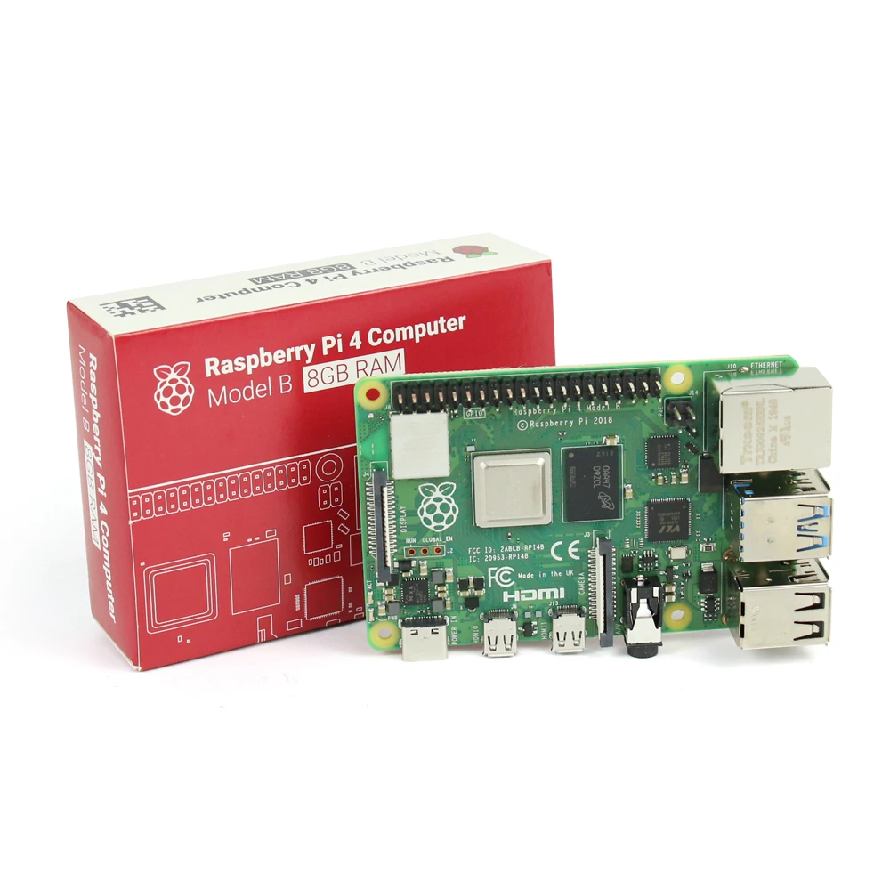 جهاز Raspberry Pi 4 kit 2GB 4GB 8GB RAM board + كاميرا 5MP + صندوق أكرليك + مصدر طاقة + بطاقة + مشعاع لـ Raspberry Pi 4 type B l