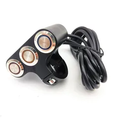 25mm Handlebar Motorcycle Switches Fog Light Mount Horn Power Start Switch With LED Indicator Manual-return Lock Self-return