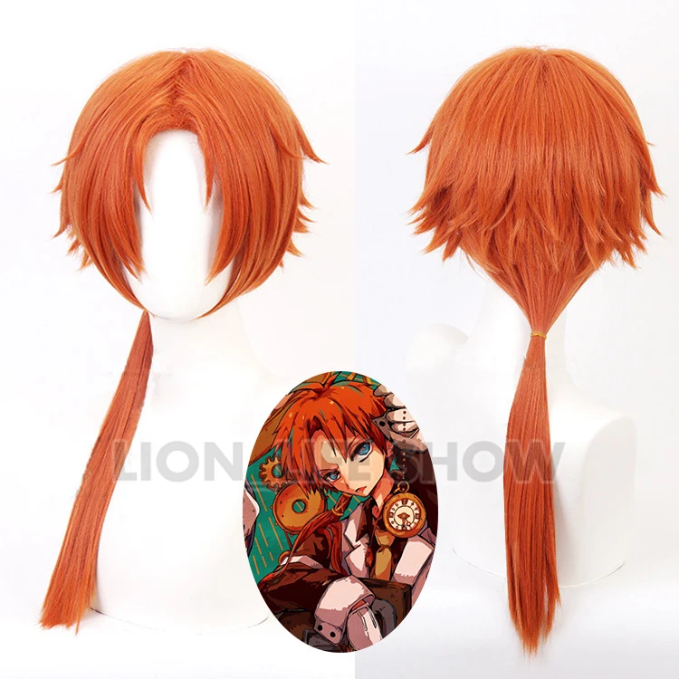 

Anime Jibaku Shounen Hanako kun Wigs Akane Aoi Cosplay Wig Heat Resistant Synthetic Wig Long Straight Orange Hairs