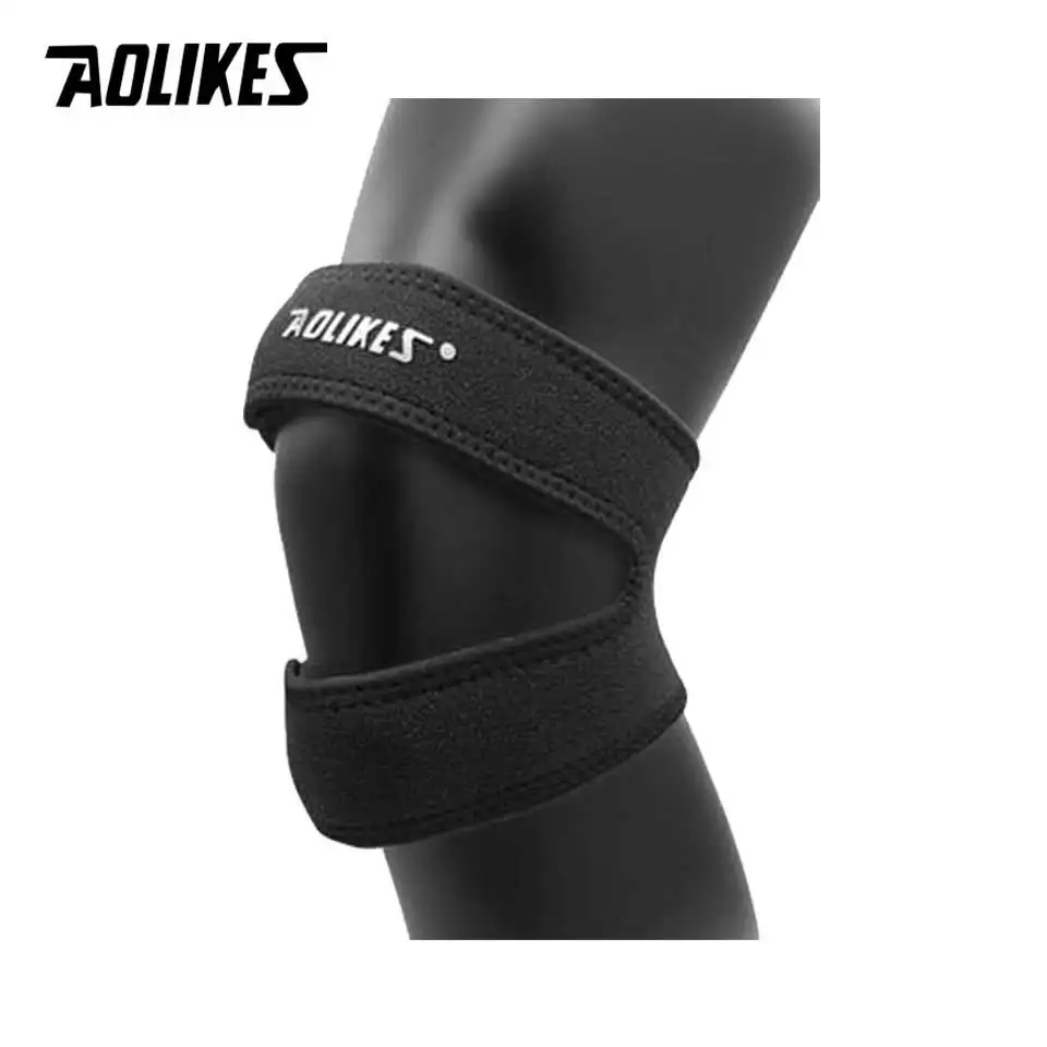 AOLIKES 1PCS Druck Knie Wrap Hülse Unterstützung Bandage Pad Elastische Hosenträger Knie Loch Kneepad Sicherheit Basketball Tennis Radfahren