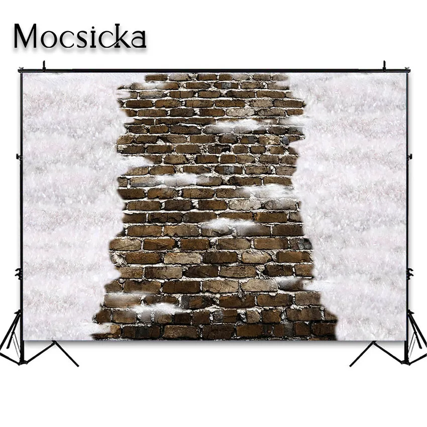 Mocsicka Giáng Sinh Tuyết Mùa Đông Tầng Nền Chụp Ảnh Bông Tuyết Đính Đá Đường Phông Nền Ngày Lễ Con Chân Dung Ảnh Phòng Thu