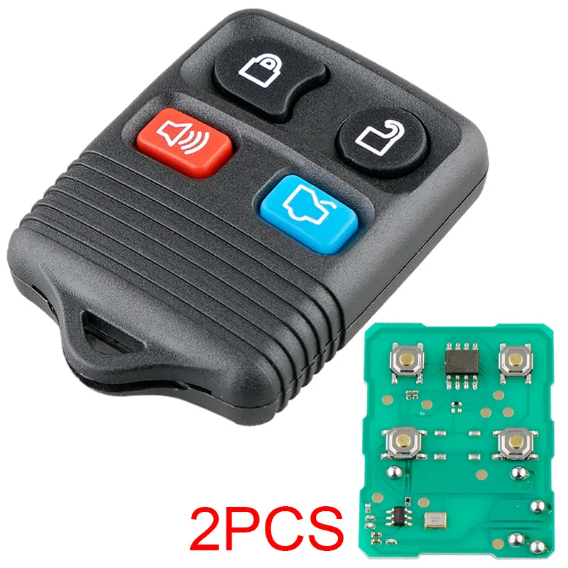 2pcs 4 Buttons Car Keyless Replacement Remote Key Fob CWTWB1U212/CWTWB1U331/GQ43VT11T/CWTWB1U345 Fit for Ford