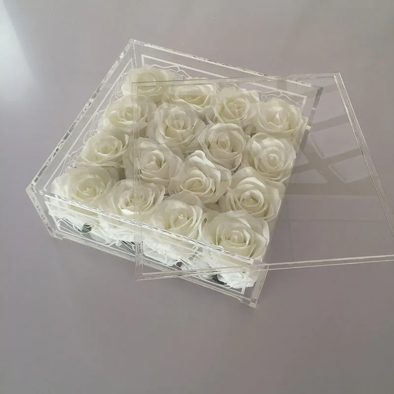 2021 Acrylic Rose Organizer With Lip For Wedding Valentine’s Gifts