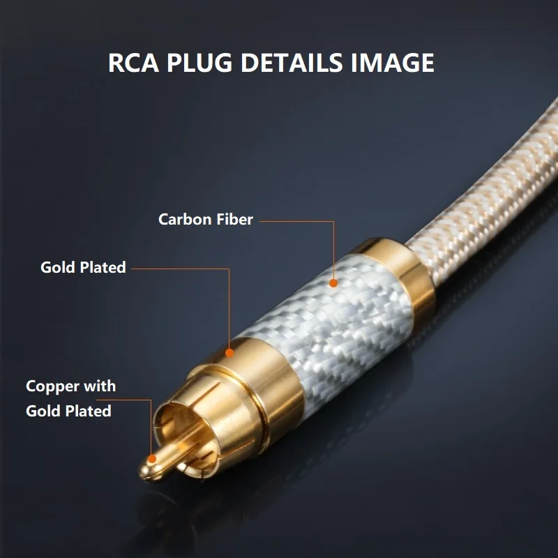 HiFi Subwoofer Audio Cable RCA to RCA Male DVD Soundbox Amplifier Angled Interconnect Shielded Coaxial 75 Ohms 1M 2M 3M 5M 8M