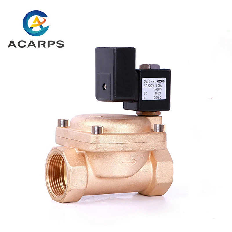 

1-1/2" Energy Saving Pilot Operated High Pressure Normally Closed Brass Solenoid Valve 24 Hours Energize Not Fever 220V 24V 12V