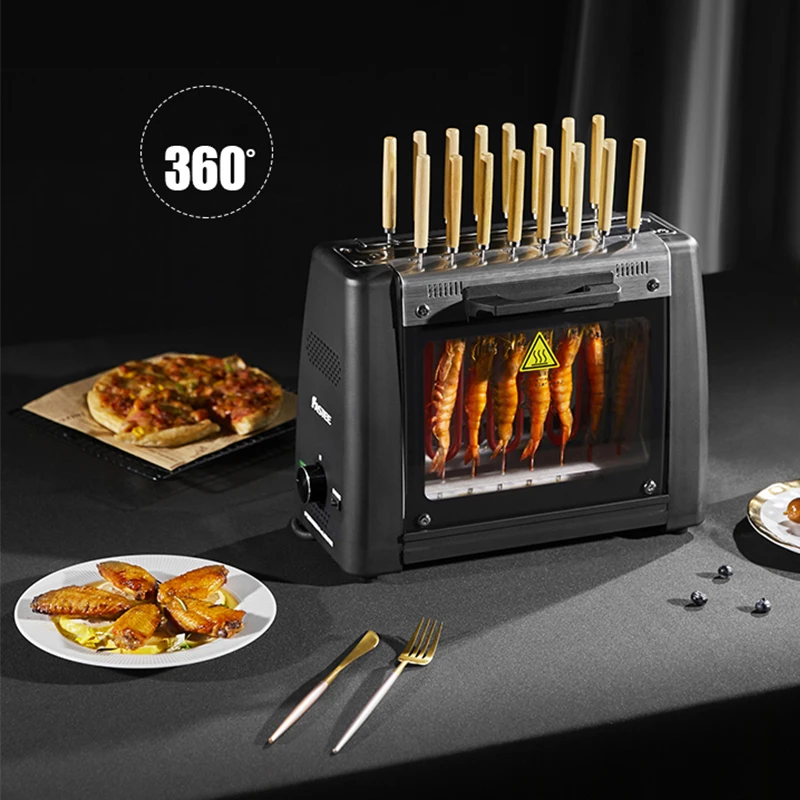 

Household Electric Barbecue Grill BBQ Grill Machine Korean Smokeless Automatic Rotation Rotisserie Machine Skewers Machine