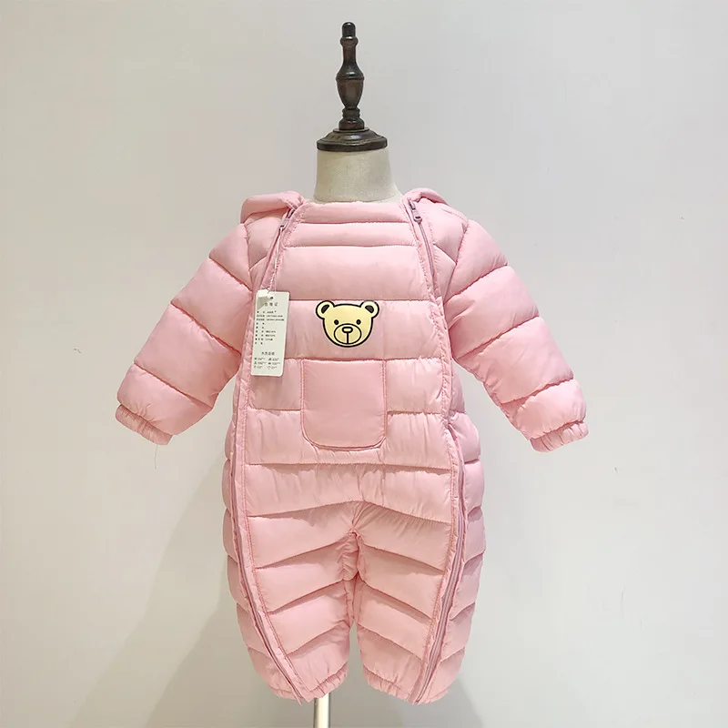 Newborn Baby Girl Boy Winter Jumpsuit Cotton Padded Infant Toddler Hooded Overall Snowsuit Baby Warm Snow Wear Coat Clothes 0-2Y