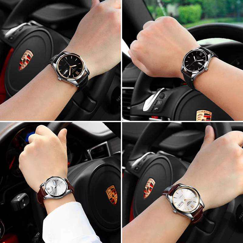 GUANQIN GJ16034 Watch Men Japan NH36 Movement English Week Automatic Mechanical Wristwatch Mens Top Brand Luxury Hardlex Clock