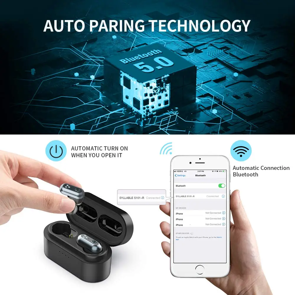 2022 Âm S101 TWS Của QCC3020 Chip Âm Bass Mạnh Mẽ Tai Nghe S101 Thể Thao Tai Nghe 10 Giờ Đúng Không Dây Stereo Earbuds 500mah