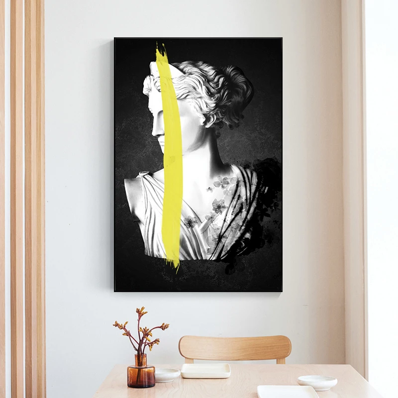 Black White Sculpture of Artemis Goddess Canvas Art Posters and Prints Ancient Greek Paintings Nordic Art Picture for Home Decor