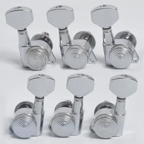 Imagen 2 del producto Afinadores de bloqueo de clavijas de cuerda de guitarra, cabezales de máquina, relación de engranaje negro para 6R en línea para accesorios de guitarras acústicas, 6 uds.