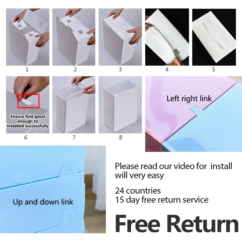 12Packs Transparent Shoe Box Shoes Organizers Plastic Thickened Foldable Dustproof Storage Box Combined Shoe Cabinet Clearance