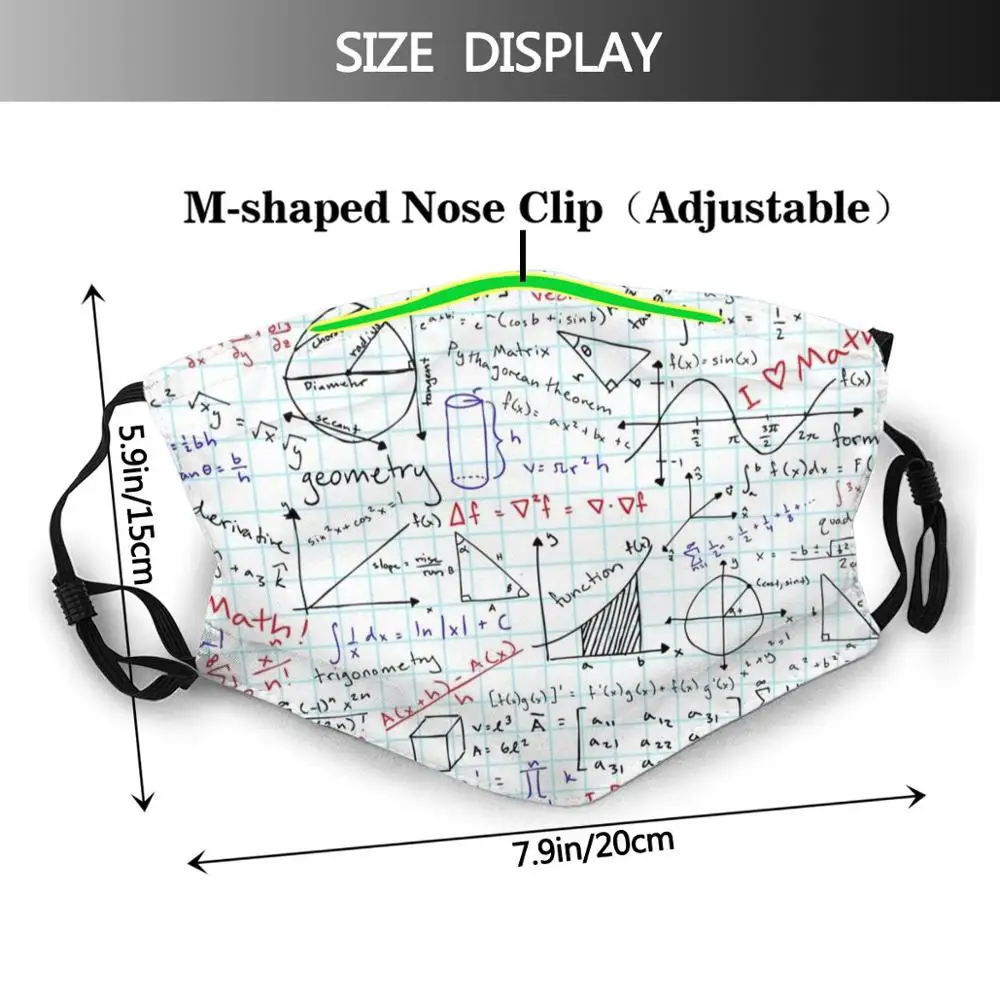 Math Homework Adult Kids Anti Dust Filter Diy Mask Homework Math School College University Stem Engineering Science Nerd Geek