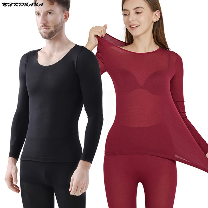 

NHKDSASA Women's Thermal Underwear Sets Thermal Clothing For Men Joker Tops Winter Warm Long Johns Male Female Thermo Underwear