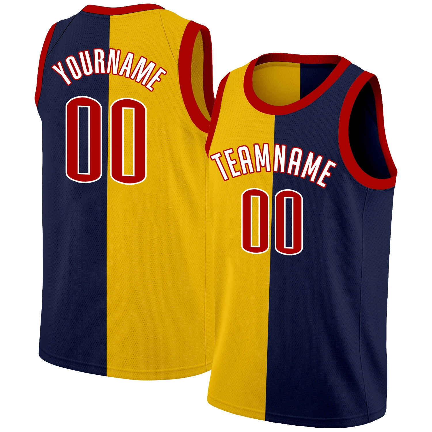 Personalized Two Tone Basketball Jersey Stitched Name Numbers Sleeveless Tank-top Soft Quick-dry Sportswear Shirts