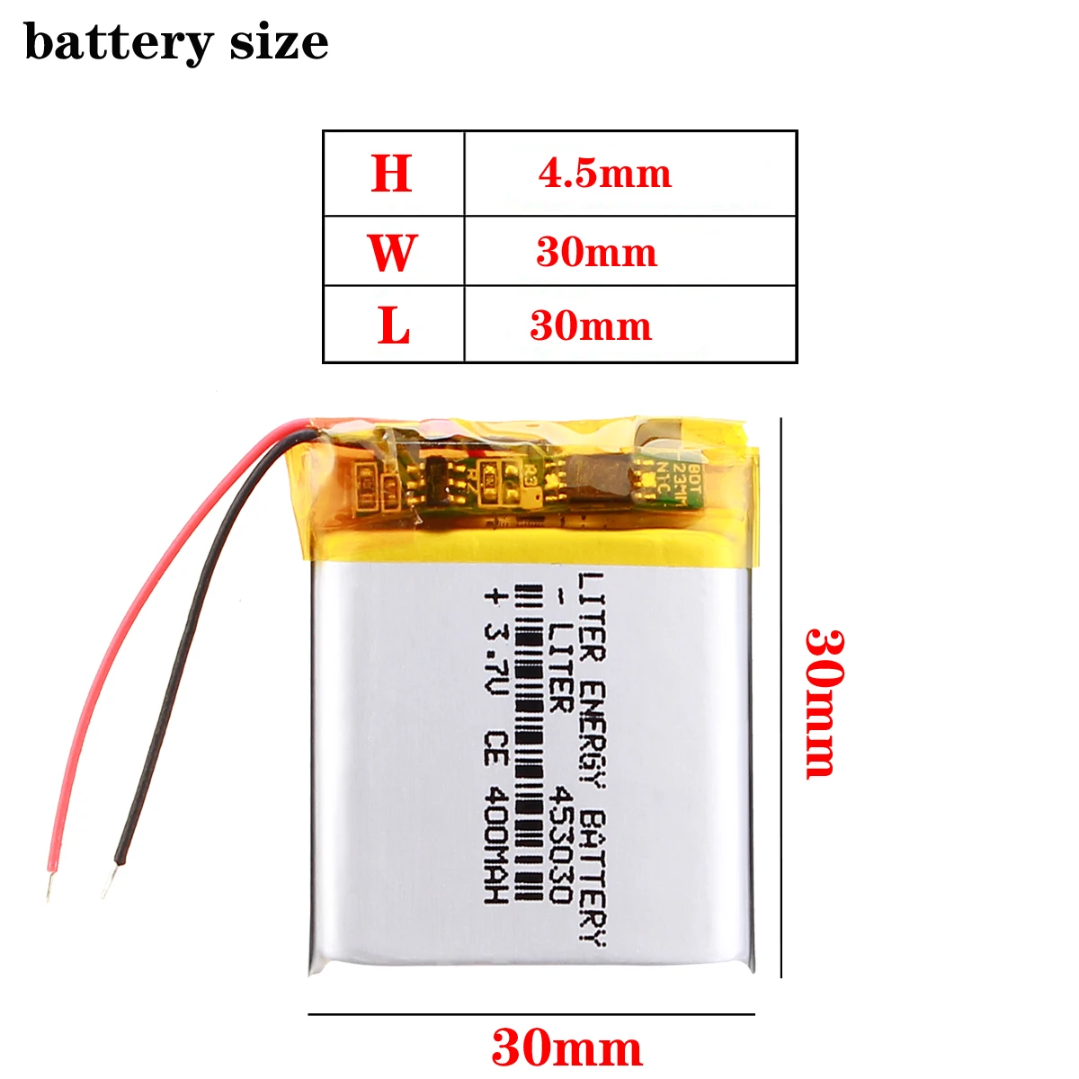 3.7v 453030   Bateria litowo-polimerowa 400 mah do akumulatora polimerowego MP3 MP4 MP5 GPS Bluetooth