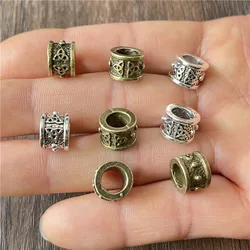 JunKang 10pcs Triangle Pattern Antique Silver Bronze Big Hole DIY Handmade Necklace Bracelet Spacer Beads Wholesale all kinds