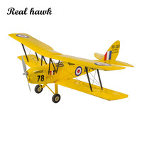New ARF Balsawood Airplane Electric R C Model Wingspan 800mm de Havilland DH.82 Tiger Moth Laser cut Balsa Wood Scale RC Plane